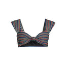 No Boundaries Juniors' Multicolor Lurex Rib Knit Bikini Top