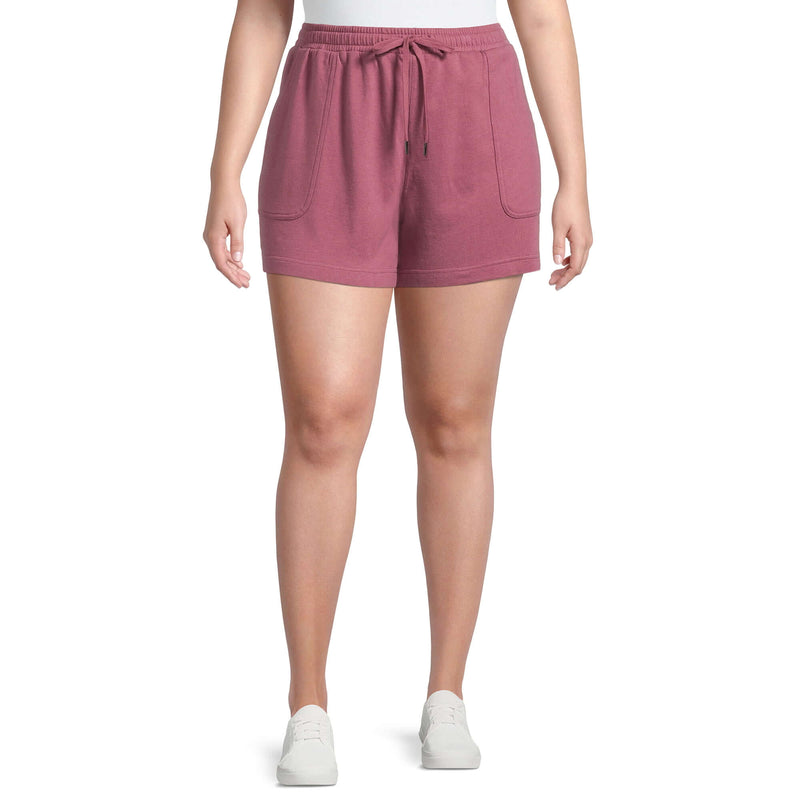 Terra and Sky Women's Plus Size Elegant Mauve Pull On Knit Shorts
