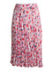 Time and Tru Women's Pink Floral Midi Crinkle Skirt