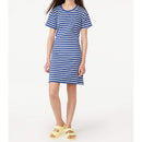 Free Assembly Girls Worn Cobalt Stripe Rib Knit T-Shirt Dress with Open Back Detail