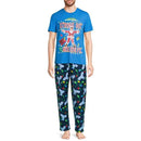 Christmas Vacation Blue Men’s Graphic T-Shirt and Pants Sleepwear Set, 2-Piece