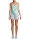 No Boundaries Mist Mint Juniors' Front Tie Ribbed Cami