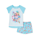 JoJo Siwa Girls' Blue Short Sleeve Shirt and Shorts Pajama Set
