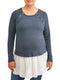 Time and Tru Denim Maternity Peplum Sweatshirt