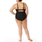 Terra and Sky Women's Plus Size Rich Black Solid Crossback One Piece Bikini