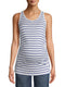 Time And Tru Women's Blue Stripe Maternity Tank Top