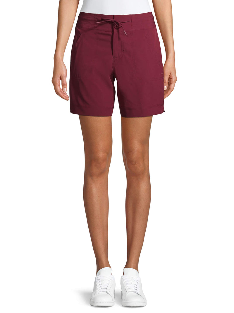 Athletic Works Women's Red Athleisure Commuter Bermuda Shorts