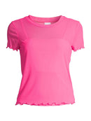 No Boundaries BB Pink Juniors' Mesh Tee with Tank Top