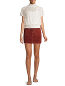 No Boundaries Juniors' Rusty Copper Corduroy Pocket Skirt