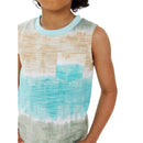 Wonder Nation Baby and Toddler Boys' Mist Mint Tie Dye One-Piece Playsuit and Bucket Hat Set