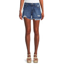 No Boundaries Juniors' Dark Wash Elastic Back Denim Shorts