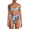 No Boundaries Juniors' Black/White Printed Pique High Waisted Bikini Bottoms