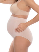 Secret Treasures Fawn Beige/Black Soot Maternity Over the Belly Panty, 2 Pack