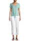 No Boundaries  Mist Mint Juniors' Tie Front Waffle Top