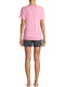 Way to Celebrate Pink Truffle/Black Soot Women's Short Sleeve Top and Shorts Sleep Set
